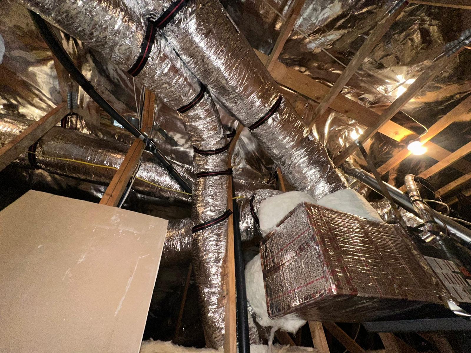New ducts under radiant barrier