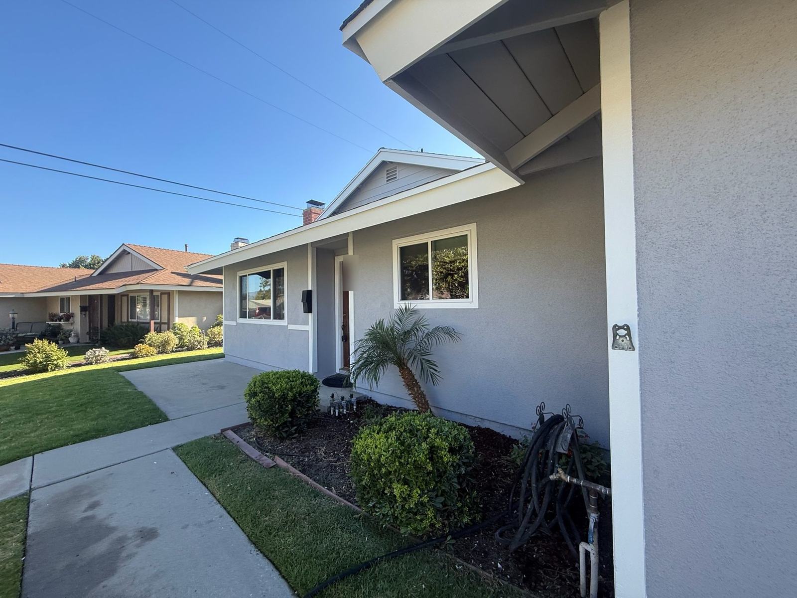 Repainted single-story home